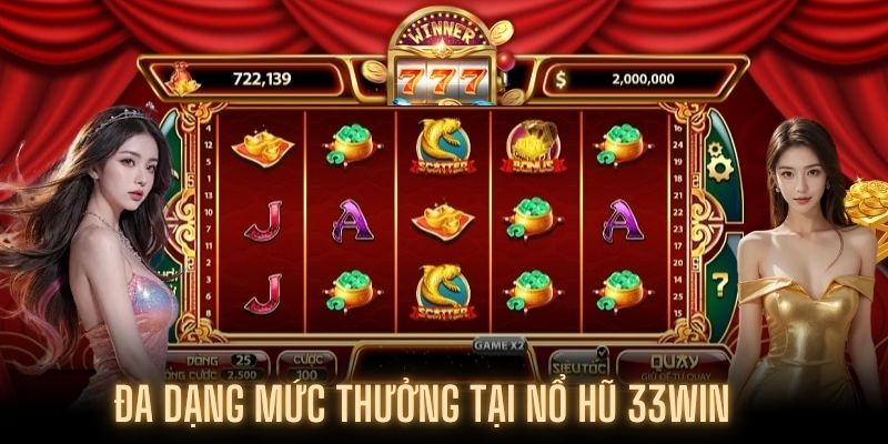 Quy chế thưởng Nổ hũ 33WIN phong phú với nhiều mức tăng dần đều